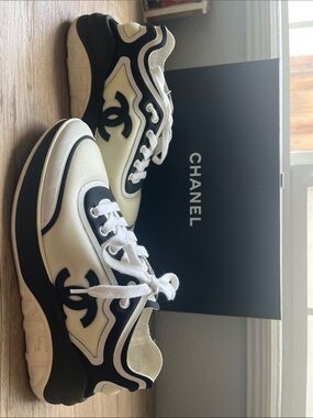 CHANEL | Shoes | Chanel Black And White Classic Sneakers Size 365